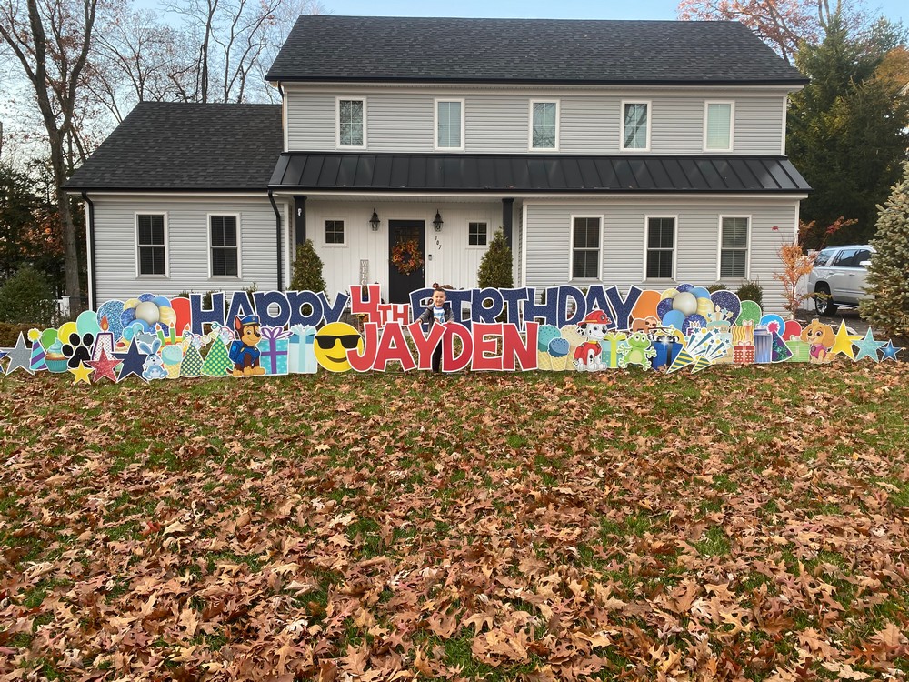 Big Yard Sign for a Birthday Party in Wyckoff, NJ