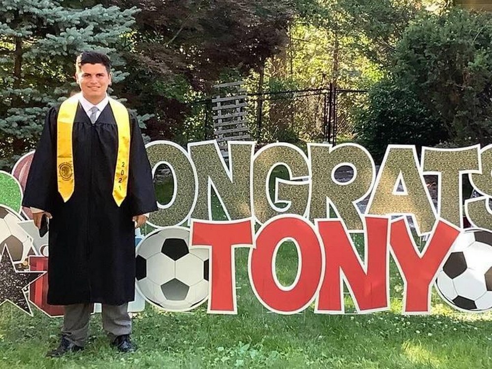 College Graduation Lawn Sign for Tony in Mahwah, NJ