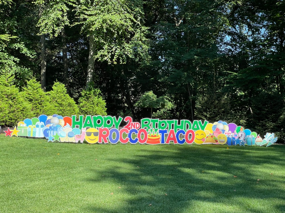 Happy Birthday Lawn Sign in Washington Township, NJ