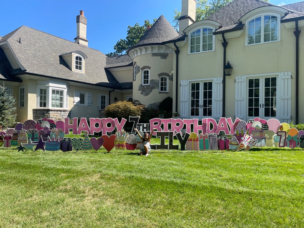 Girl Birthday Lawn Sign in Glen Rock, NJ