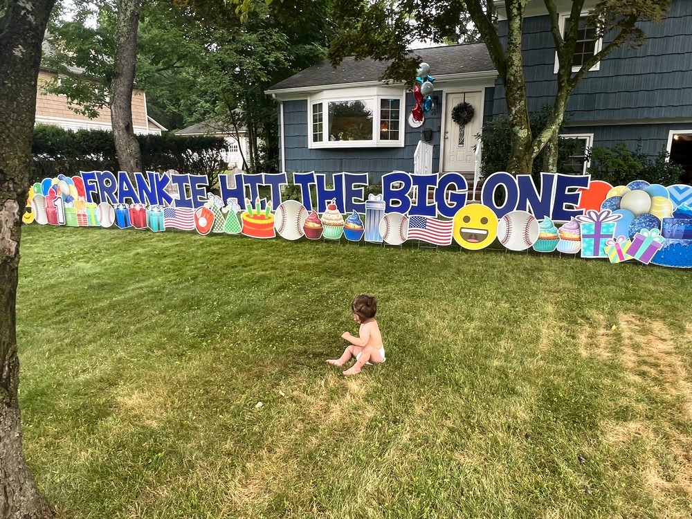 Happy 1st Birthday Sign for a Boy in Glen Rock, NJ