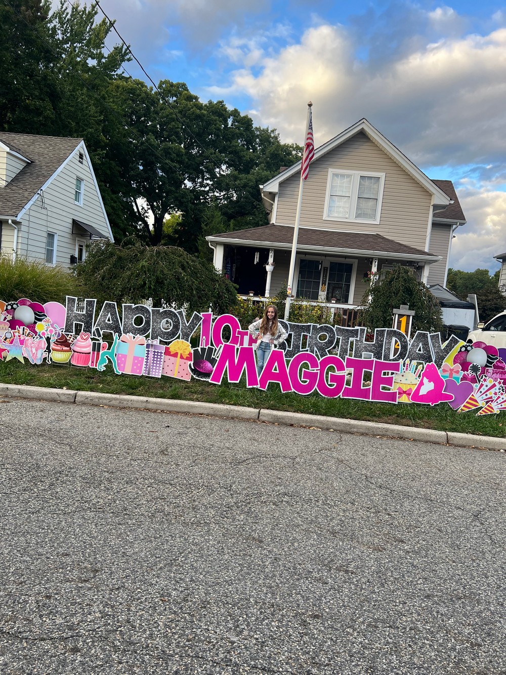 Beautiful Happy Birthday Lawn Sign for a Girl in Ramsey, NJ