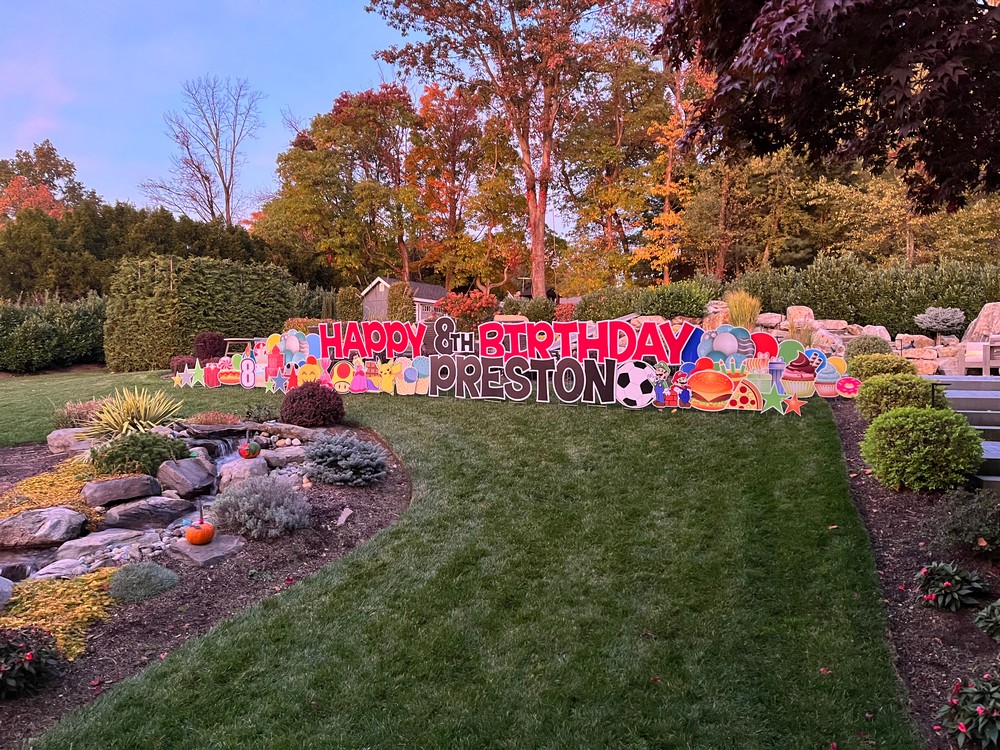 LOL Yards Birthday Lawn Sign Featuring Mario For Boy in Mahwah, NJ