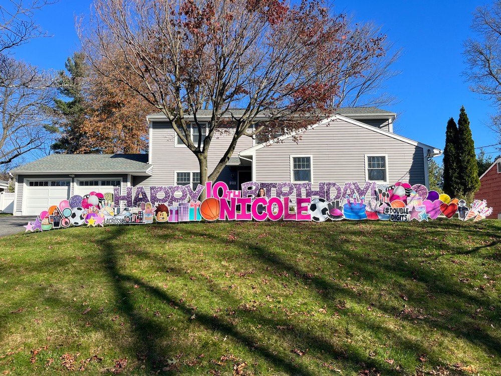 Birthday Lawn Sign in Woodcliff Lake, NJ