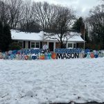 Happy Birthday Lawn Sign in the Snow for a Boy in Wyckoff, NJ