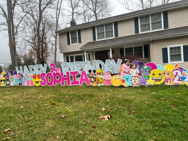 Happy Birthday Lawn Sign for a Girl in Washington Township, NJ