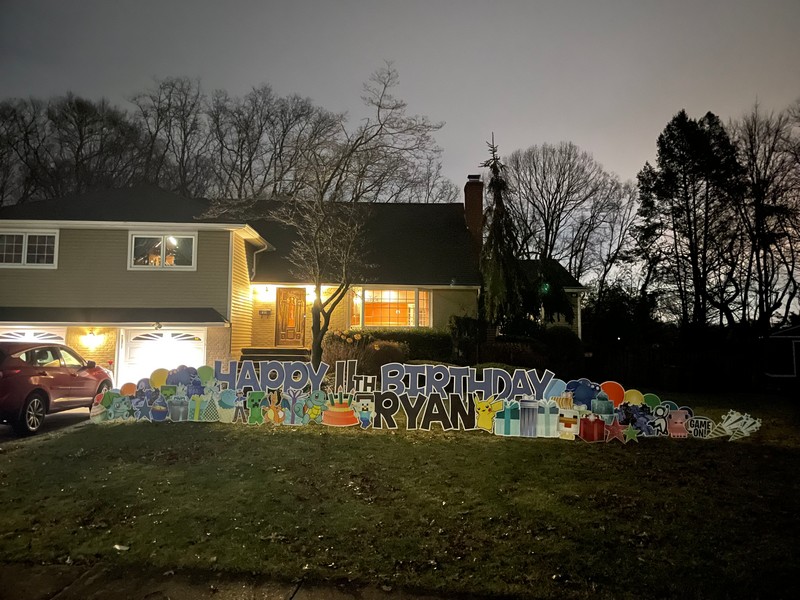 Video Game Themed Happy Birthday Lawn Sign for a Boy in Ramsey, NJ