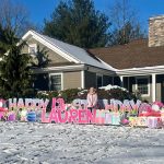 Awesome Teenage Girl's Birthday Lawn Signs Done Year-Round, Even in Winter in Wyckoff, NJ