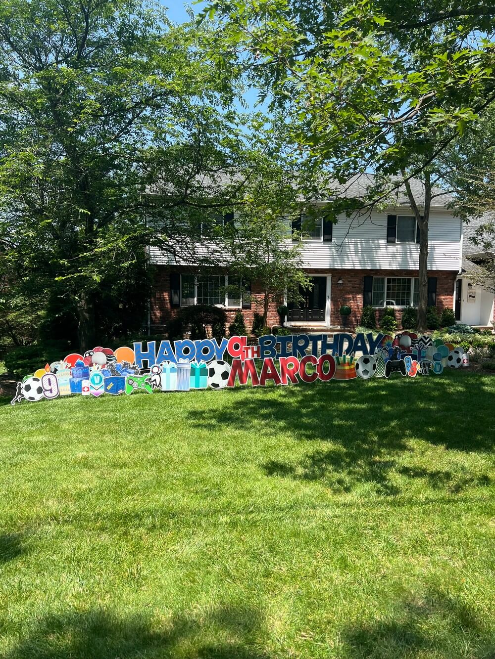 Boy's Birthday Lawn Sign in Franklin Lakes, NJ