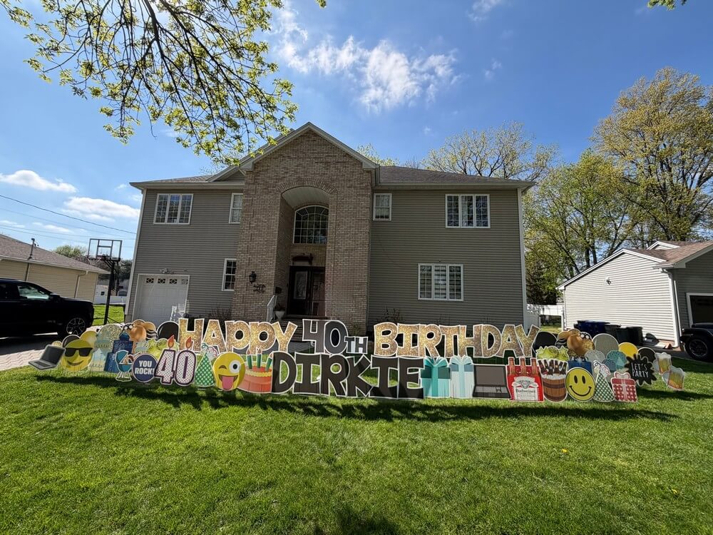 Quality Happy Birthday Lawn Sign for a 40 Year Old Milestone in River Edge, NJ