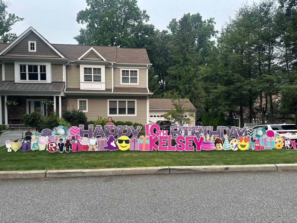 An Amazing Birthday Yard Card for a Lucky Girl in Mahwah, NJ