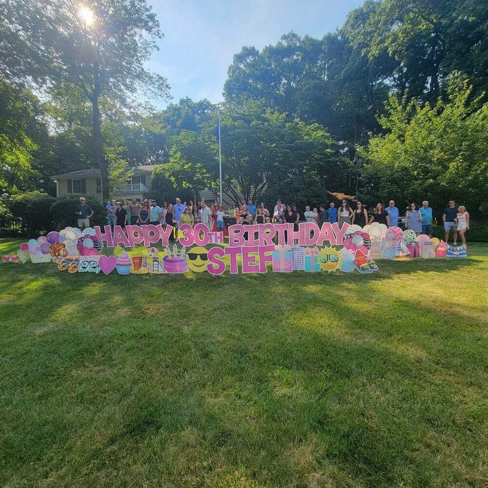 Birthday Yard Signs in Franklin Lakes, NJ by LOL Yards
