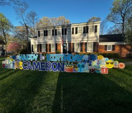 Striking Happy 1st Birthday Yard Card Lawn Sign in Upper Saddle River, NJ